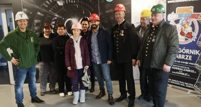 Górnicy wraz z Gretą Thunberg w kopalni Guido. Źródło: FB Jerzego Hubki