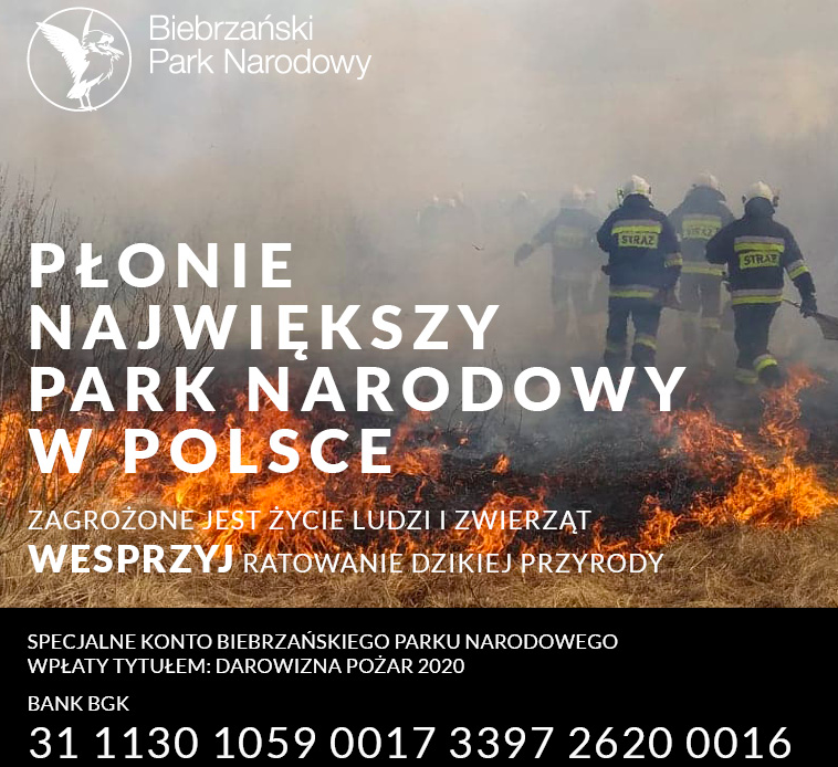 Zbiórka Biebrzańskiego Parku Narodowego na walkę z pożarem, fot. facebook BPN.