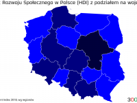 HDI Polski wg województw - 300Gospodarka