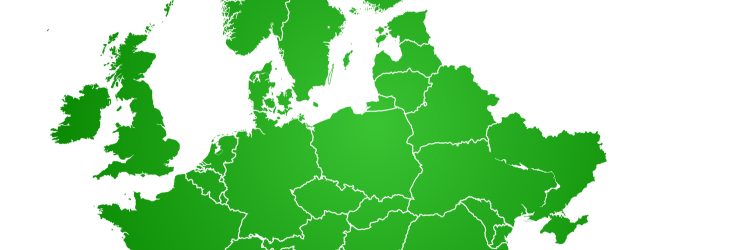 Mapa Europy, zielona, fot. Shutterstock.