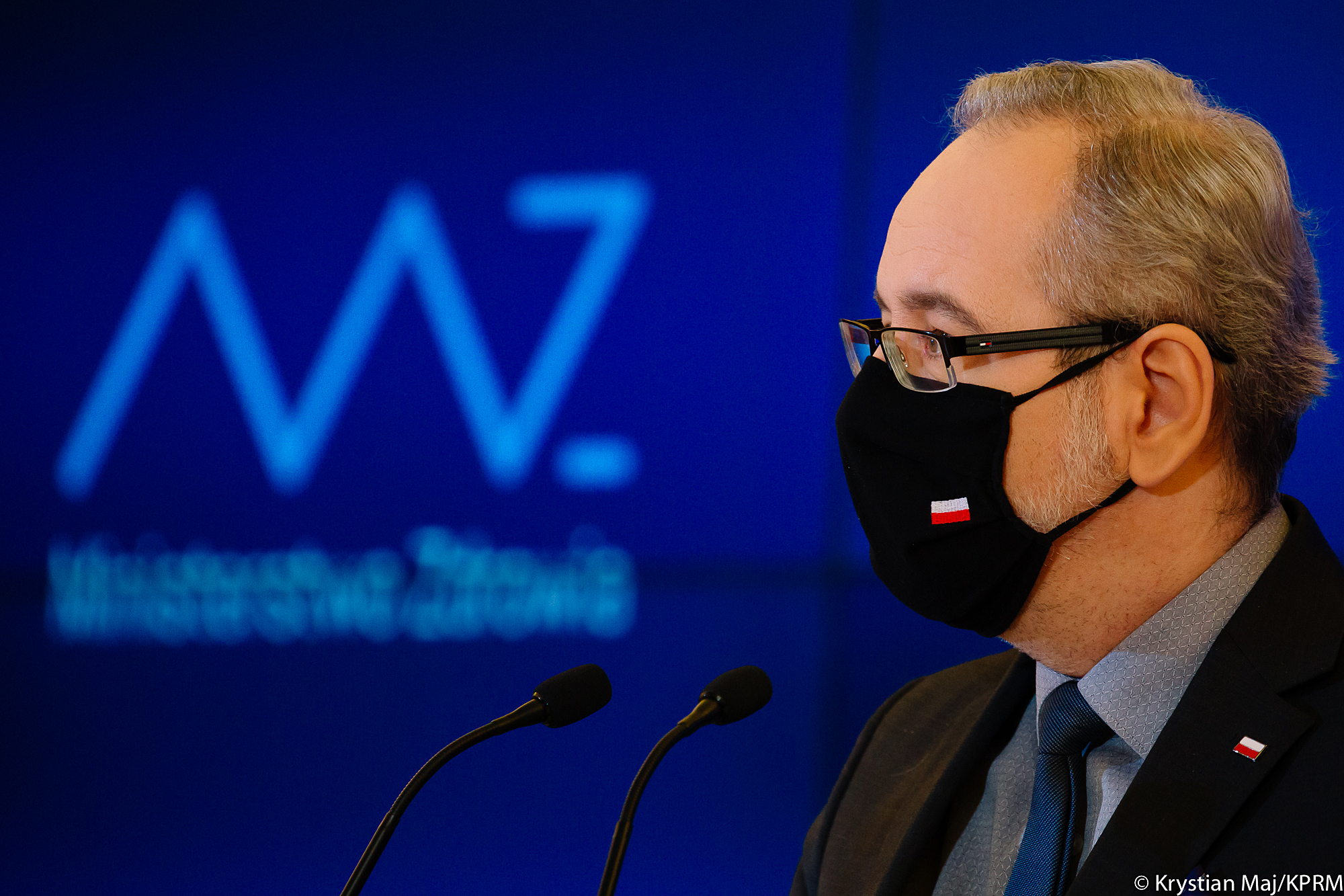Minister zdrowia Adam Niedzielski na konferencji prasowej. Fot. KPRM (CC BY-NC-ND 2.0)