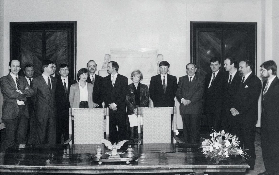 Otwarcie GPW w 1991 r. fot. GPW