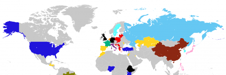 Mapa firm odzieżowych będących oficjalnymi partnerami narodowych komitetów olimpijskich. Autor: Adrian Cibicki, 300Gospodarka