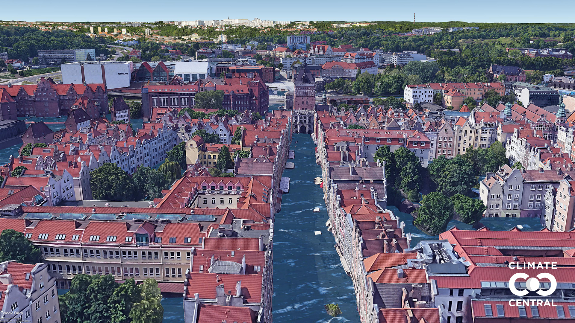Gdańsk, Długa, 3 stopnie więcej, źródło: Climate Central.