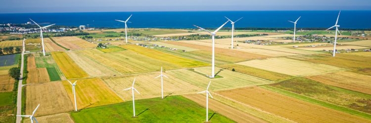 Farmy wiatrowe niedaleko Bałtyku, Polska, fot. Shutterstock.