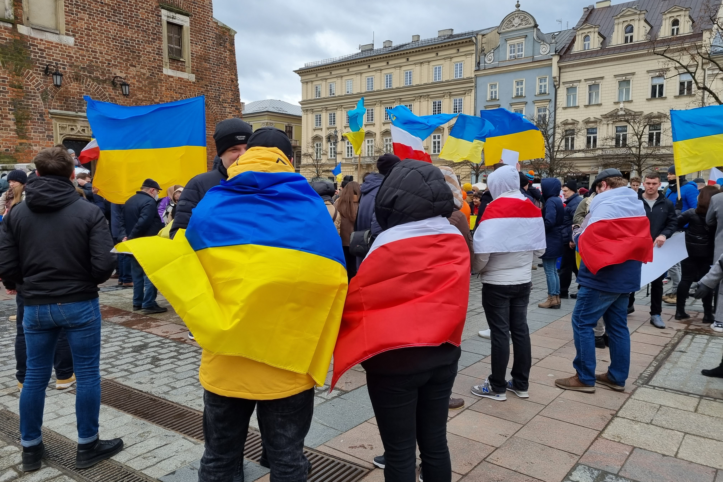 Jak pomóc Ukrainie? Na zdjęciu wiec poparcia dla Ukrainy w Krakowie. Fot. Rudenko Alla / Shutterstock.com