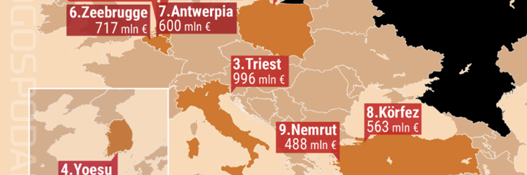 10 największych portów importujących paliwa kopalne z Rosji. Fot. 300Gospodarka