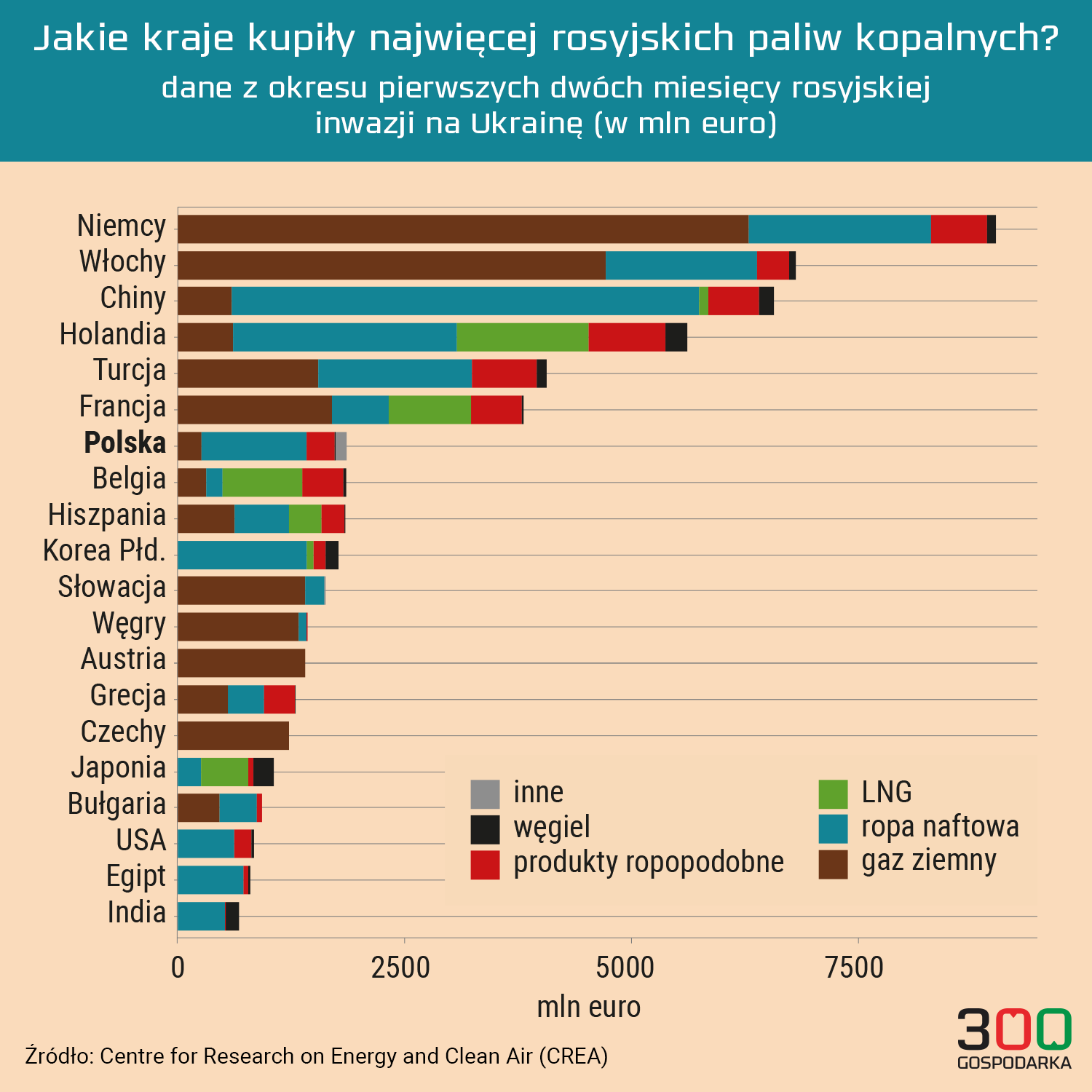 Import paliw kopalnych z Rosji - Polska i świat. Fot. 300Gospodarka