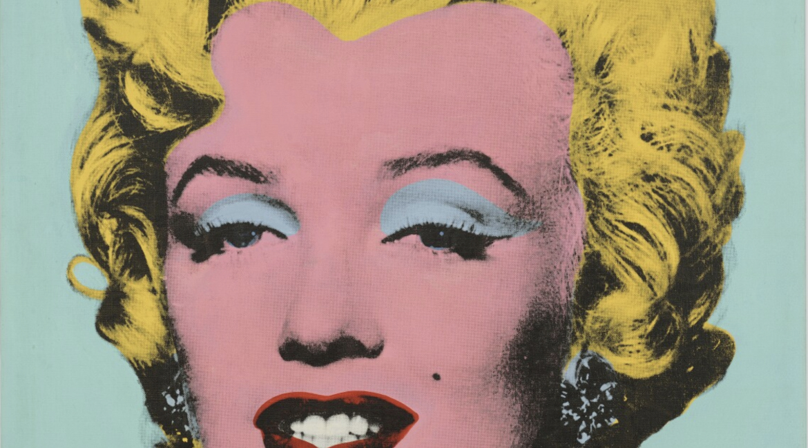 Andy Warhol ‘Shot Sage Blue Marilyn’, portret Marilyn Monroe Andy Warhol ‘Shot Sage Blue Marilyn’, portret Marilyn Monroe