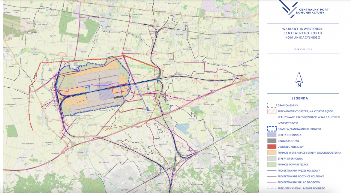 Plan Centralnego Portu Komunikacyjnego.