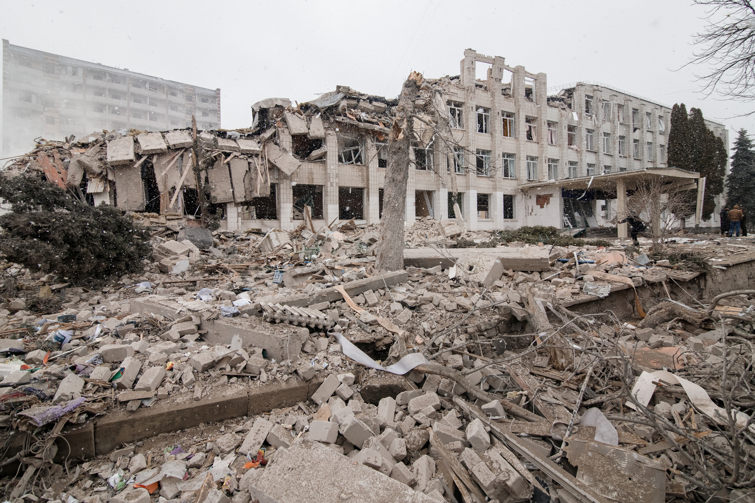 Ukraińskie miasto zniszczone przez Rosjan