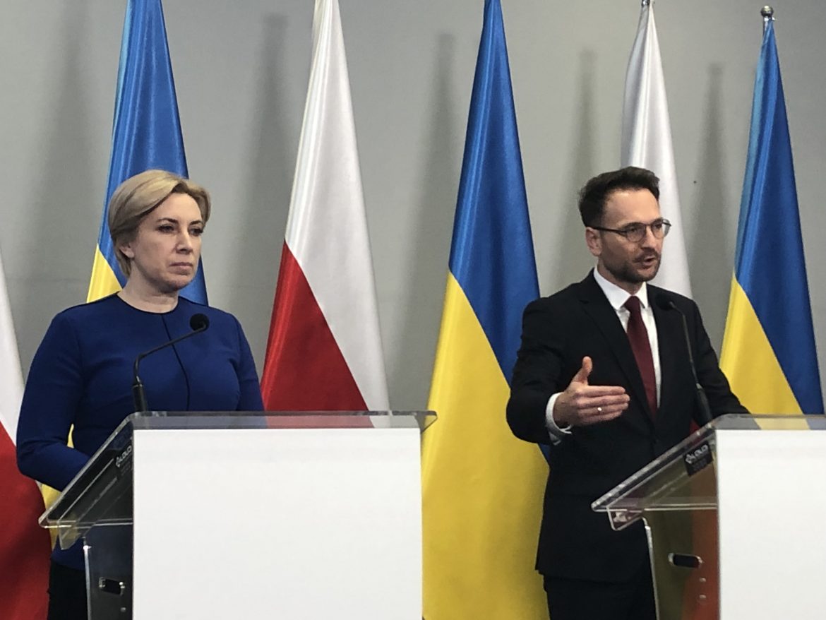 Iryna Wereszczuk, wicepremier Ukrainy i Waldemar Buda, minister rozwoju, na konferencji w Lublinie (fot. 300Gospodarka)