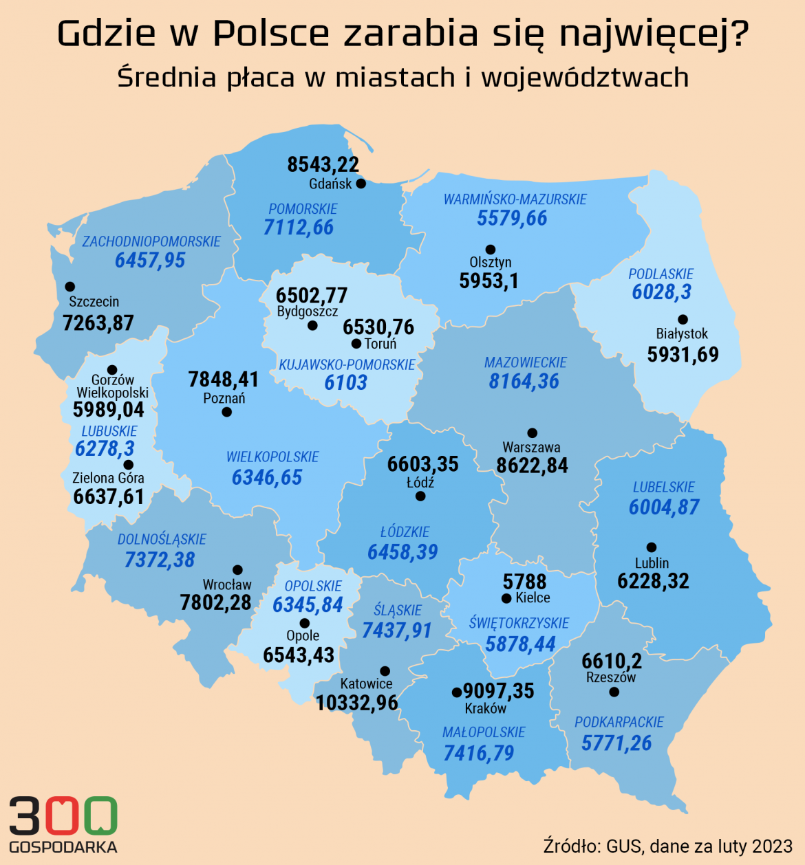 Mapka_ Polska zarobki