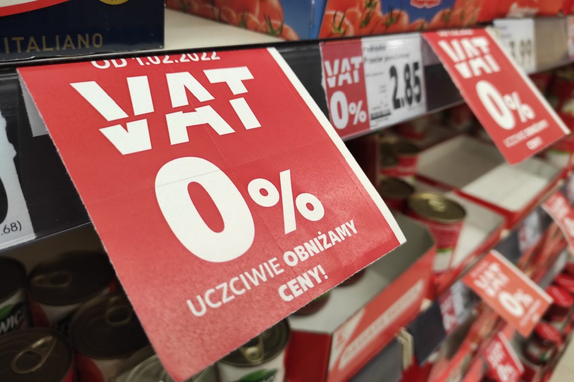 0% VAT vat, cena jedzenia