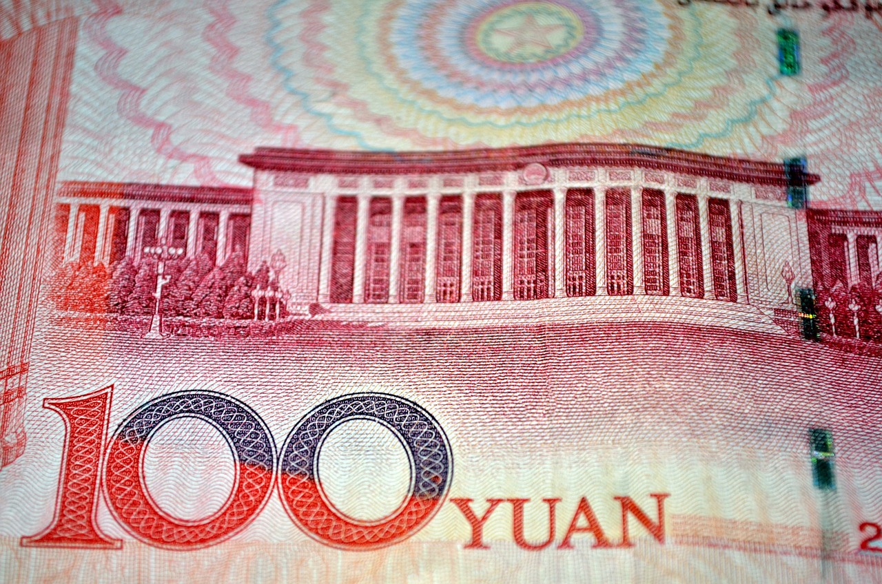 Chińska waluta juan, banknot, Chiny, fot. Pixabay/PublicDomainPictures