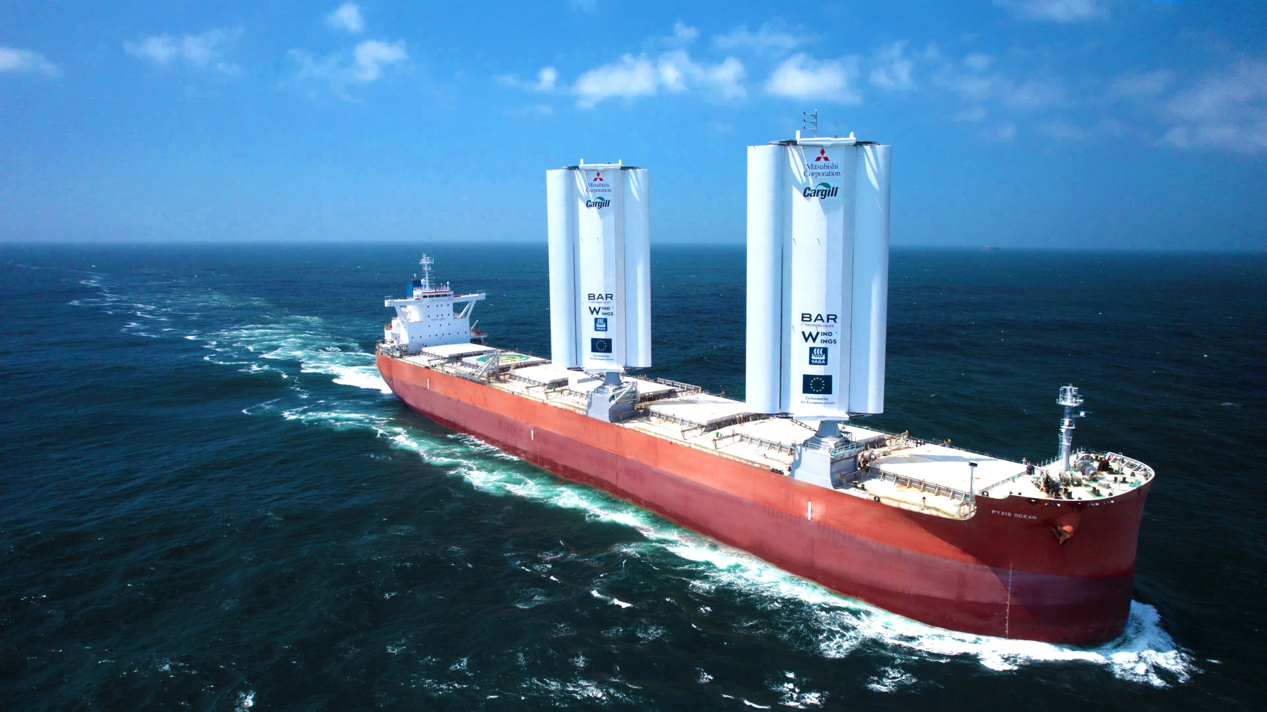 Statek Pyxis Ocean, napędzany wiatrem, nowoczesne żagle, fot. BAR Technologies