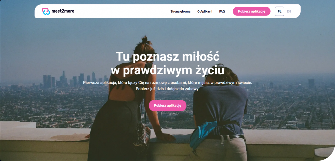 Strona główna aplikacji meet2more, fot. www.meet2more.com