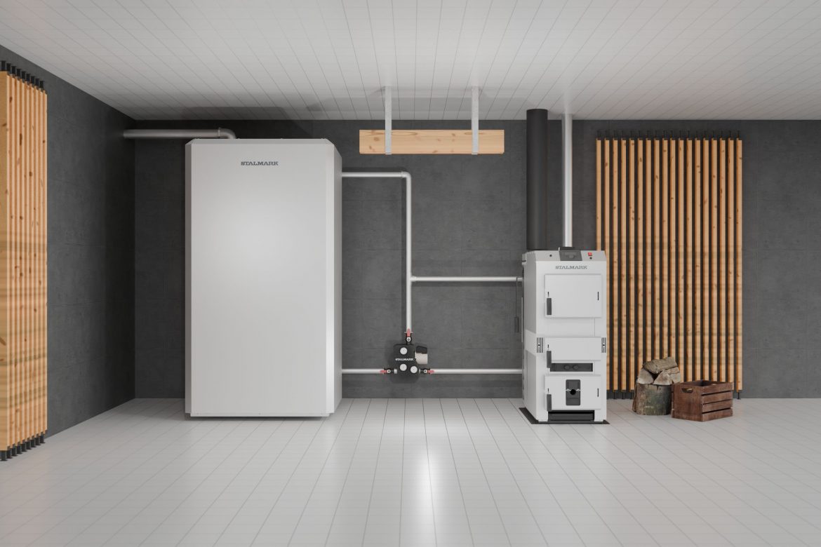 Bufor ciepła Stalmark podłączony do instalacji centralnego ogrzewania z piecem na drewno Eko Wood